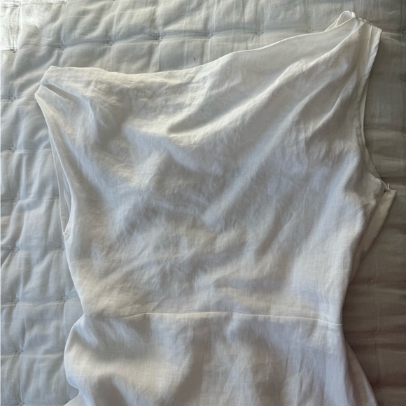 DISSH NWT US 8 Cass White Linen Asymmetrical Midi Dress - Picture 13 of 14